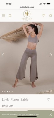 Indigo Luna Store Flares Flared Pants Sable Plant Viscose Spandex Women's Brown