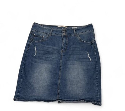 Y2K Plus Size I.T. Women Blue Denim  Knee Length Skirt Pockets 3XL