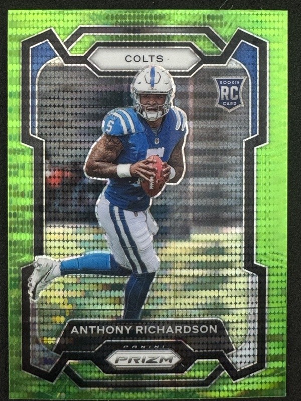 Anthony Richardson (RC) SP 2023 Panini Prizm #343 Neon Green Pulsar