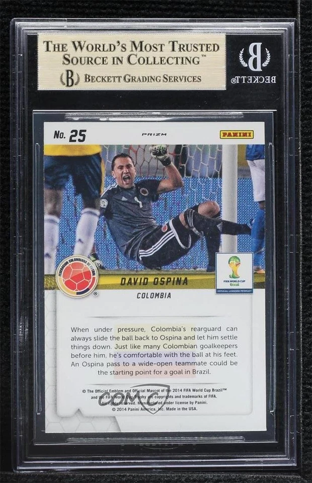 2014 Prizm World Cup Guardians Silver David Ospina BGS 9.5 GEM MINT Rookie RC - Image 2 of 2