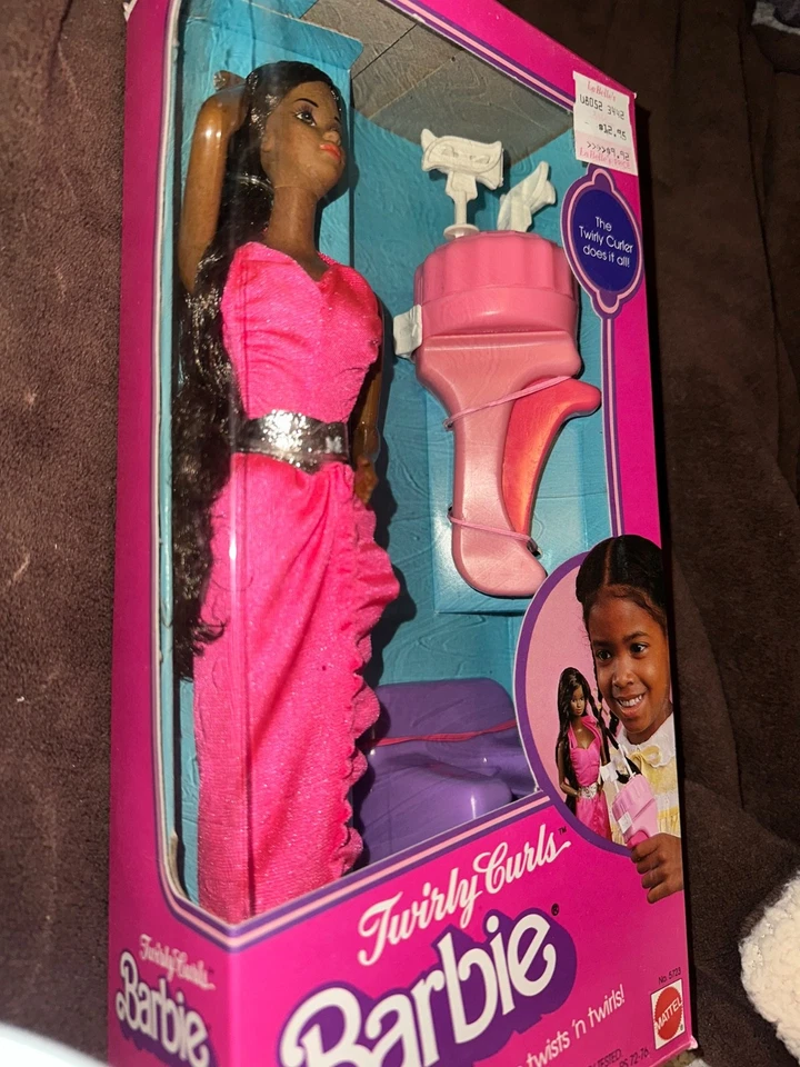 RARE Vintage Mattel 1982 Barbie Doll Twirly Curls African American #5723 NOS - Image 3 of 4