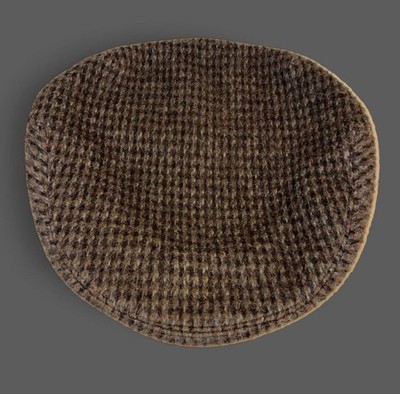 Vintage Highlands Tweed Houndstooth Wool Newsboy Cap Brown Size 54/6.75 Italy