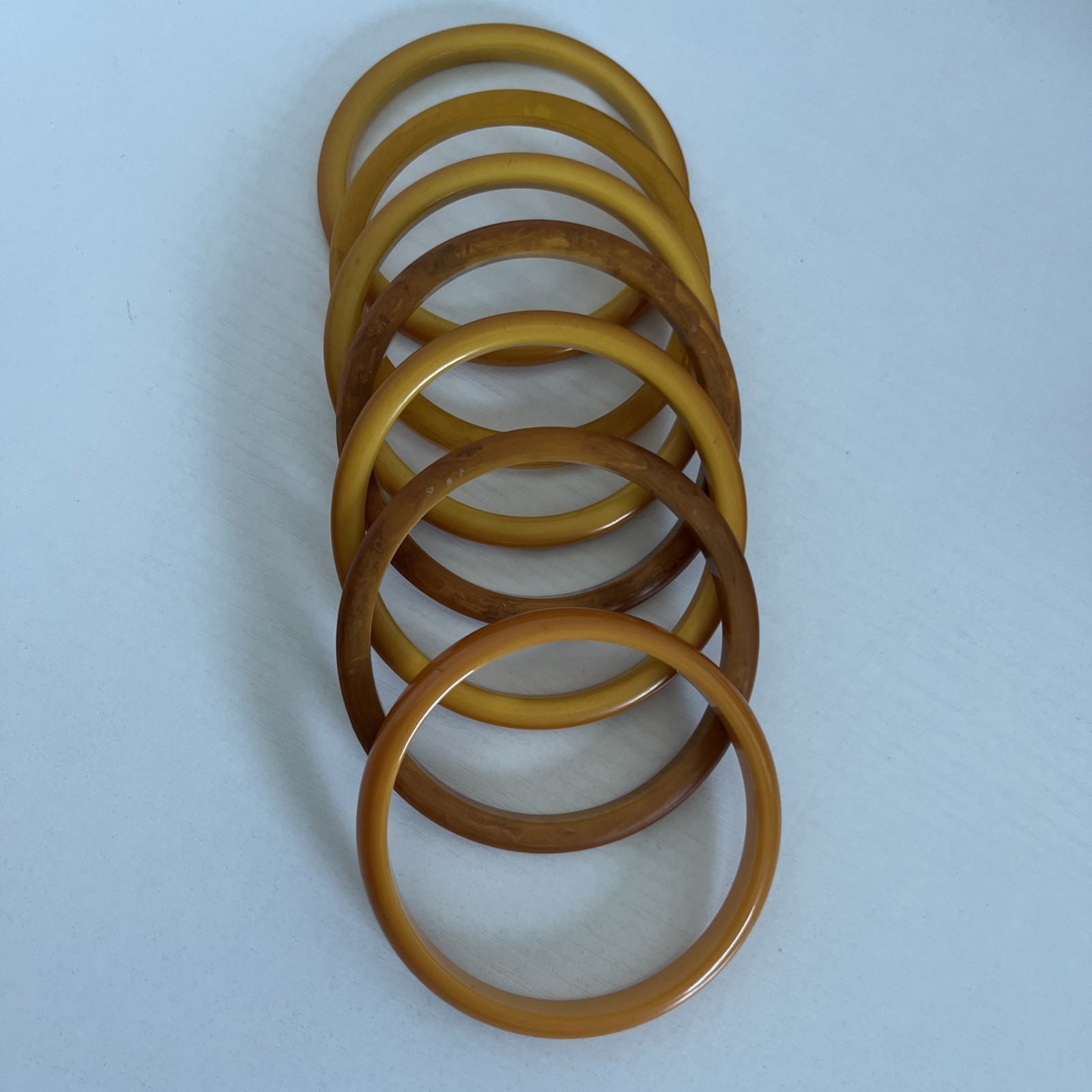 Vintage Bakelite Stacking Bangle Bracelets ~ Butt… - image 2