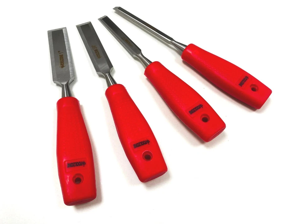 Wood Chisel Set Woodworking Bevel Edge Hand Carpentry 4PC - 1/4 1/2 3/4 1" - Image 3 of 4