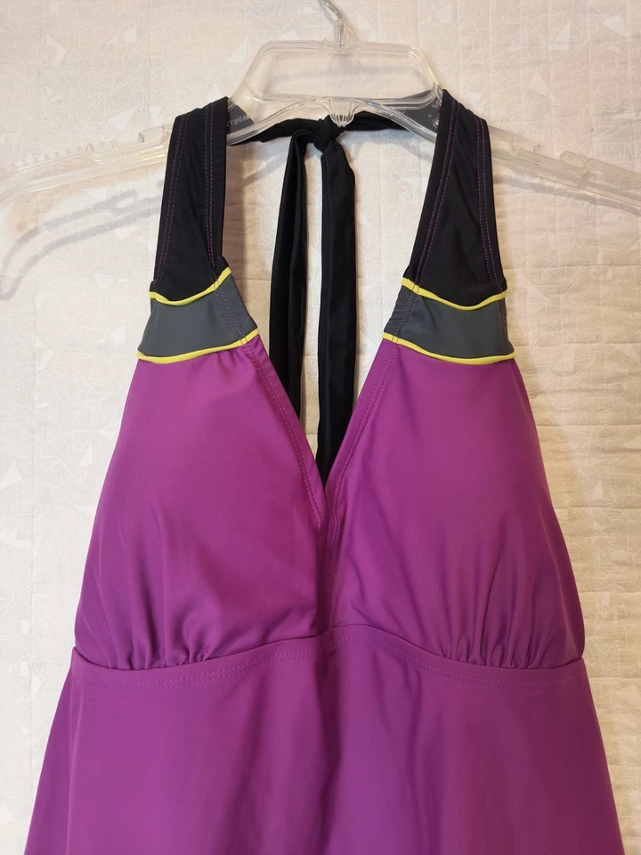 Top de natación Everlast para mujer púrpura talla 20 con parte inferior de natación Avenue negra talla 20 Foto 3 de 4