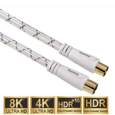 Hama 1,5m Antennen-Kabel 120db Koaxial-Kabel Koax-Kabel 8K 4K HD TV LED LCD OLED