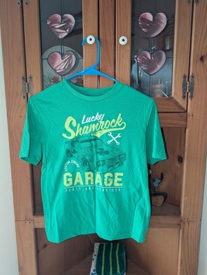 Kids Unisex Green Saint Patrick's Day Themed T Shirt Size Large