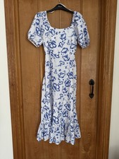 M&S ?Holly Wliloughby?  Dress Blue/White, Size 8