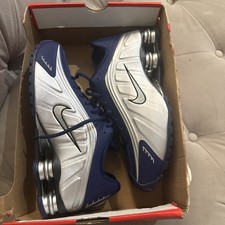 Nike Shox R4 taglia 8 UK Blue Void argento metallizzato retrò waffle 95 1 cowboy 