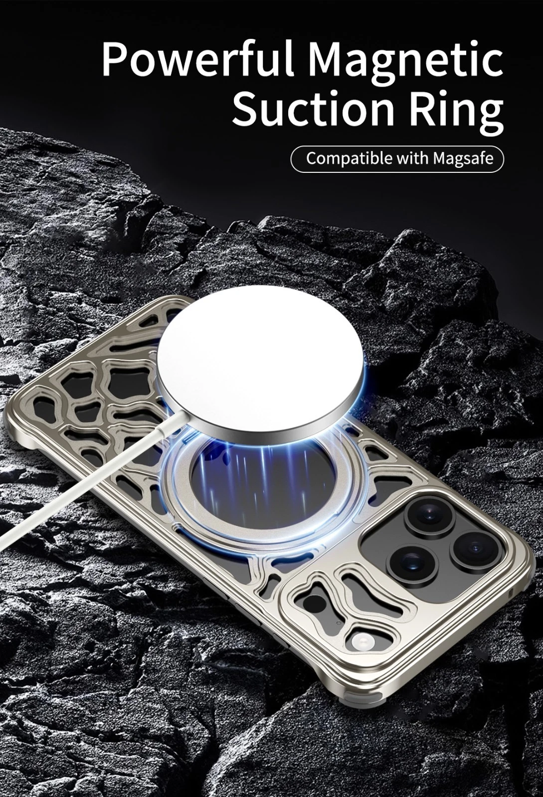 磁性金属无框防震可支撑手机壳 适合 iPhone 17 16 15 Pro Max - 第 6 张/共 20 张