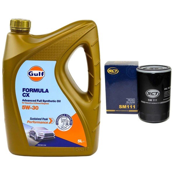 MotoröL Set Gulf Formula CX 5W-30 5 Liter + ÖLfilter FüR BMW 3Er 5Er Z1 E30 E34-image