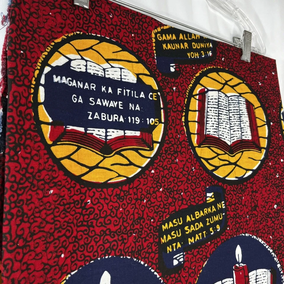 Tecido de algodão Bíblia religiosa com estampa de cera africana verdadeira 1-7/8 jardas x 44 de largura - Imagem 4 de 4