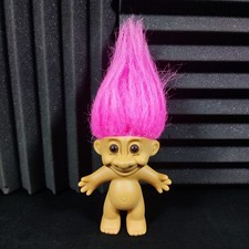 RUSS Troll With Neon Pink Hair, 10cm Collectable Vintage 90s Troll