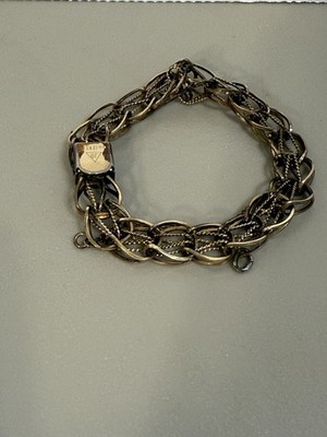 Vintage JB Jacoby Bender 12K Gold Filled Spiral Charm Link Bracelet