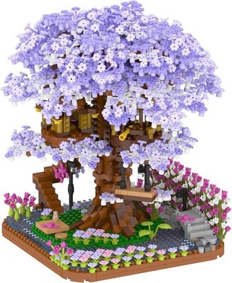 2200Pcs PURPLE CHERRY BLOSSOM Botanical Flower Building Block Set ''Legou''