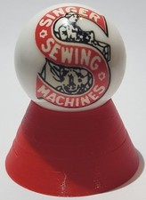 Singer Sewing Glass 1" Logo Marble w/ Cone Stand