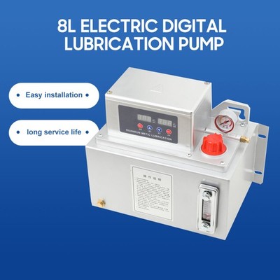 8L Automatic Electric Lubrication Pump w/Dual Digital Display&Presure Detection
