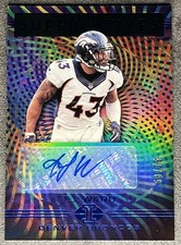T.J. Ward 2020 Panini Illusions Superlatives Purple Auto /75 Broncos No Fly Zone