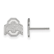 10k White Gold Ohio State University XS (Tiny) Logo Post Earrings