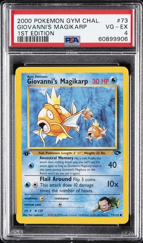 Giovanni's Magikarp (1st Edition) graded PSA 4 for sale on eBay