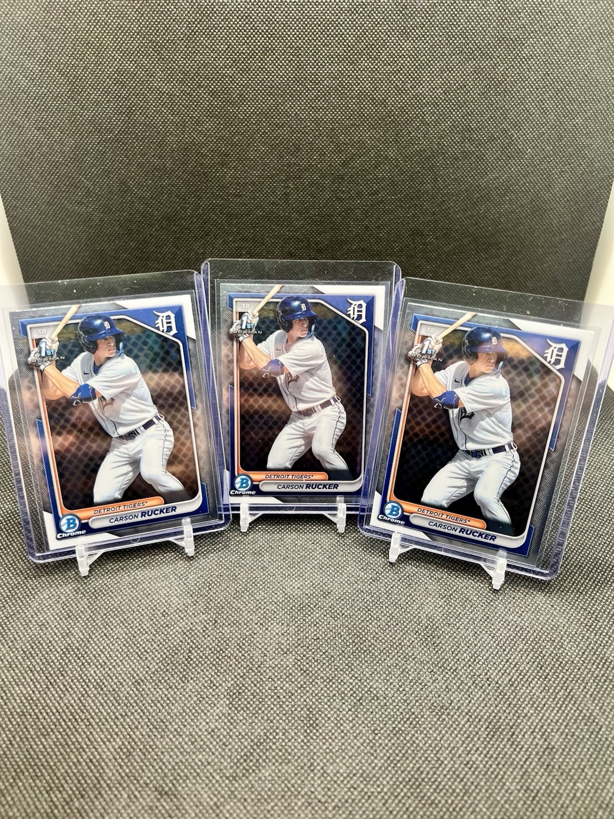 Lot of 3 - 2024 1st Bowman Chrome CARSON RUCKER #BCP-65 Detroit Tigers - Lot (3)