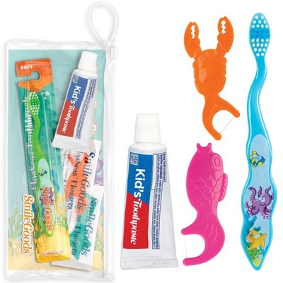 Practicon FlosSeas Child Dental Care Kit, 1 Count (Pack of 1), Multicolor 