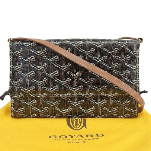 Goyard Varennes Shoulder Wallet Pvc Leather Women Black One Size