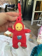 Red Teletubbies Vintage Backpack Purse Clip On Plush Toy