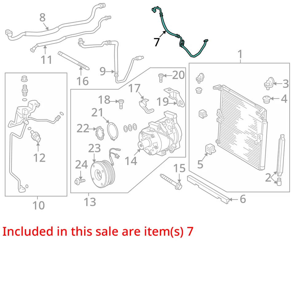适用于 2010 - 2021 丰田 4RUNNER 4.0L 空调吸管 原始设备制造商 — 第 4/4 张图片