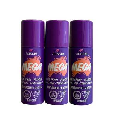 #ad #ad 3 Pack Aussie Mega Hairspray Travel Size 1.5 Fl Oz Flexible Hold $22.99