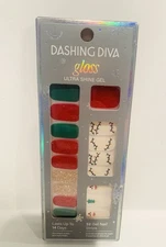 Dashing Diva Gloss Ultra Shine Gel Nail Strips, Santa Baby, 32 Count