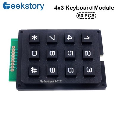 50PCS 12 Keys 4 x 3 Matrix Array Keypad Switch Keyboard Module for Arduino MCU