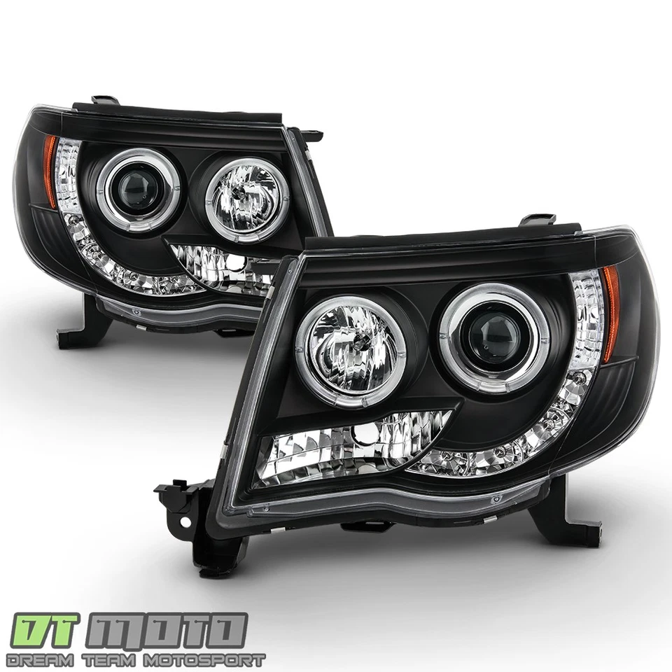 适用于黑色 2005 - 2011 年丰田塔科马 LED 光环投影仪前灯 + LED 尾灯 — 第 2/4 张图片