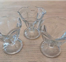 Set of 3 ANCHOR HOCKING Clear Fluted Ice Cream Parfait Dessert Cups Glasses Dish