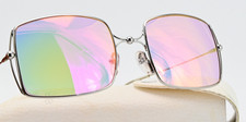 Courr ges Vintage Sunglasses AC019-108 Square Butterfly Pink Mirrored Case