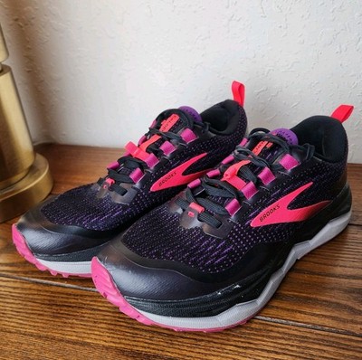 EUC Brooks Caldera 5 Shoes Womens 7 Running Trail Sneakers Black Purple EUC