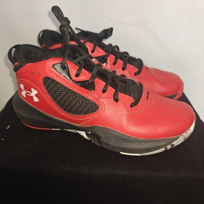 Under Armour Boys Size 6Y Lockdown 6 Red Basketball Shoes Snickers 3025617-600