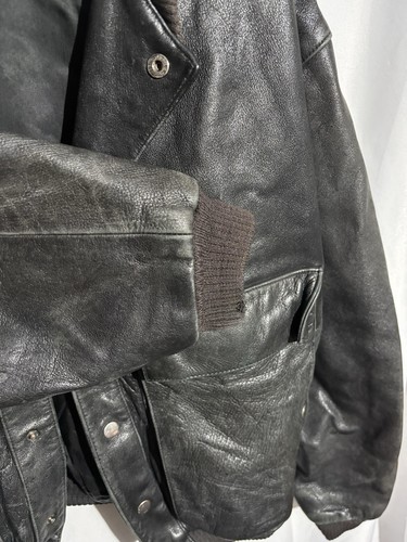 Vintage Calvin Klein Nappa Leather Sz 42 M Biker Jacket Black Mens - Picture 4 of 15