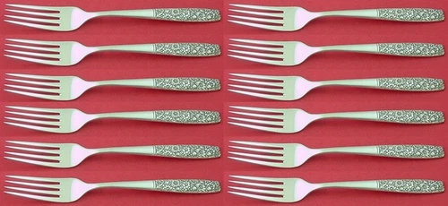 Contessina by Towle Sterling Silver Regular Fork Set of 12 pcs 7 3/8"