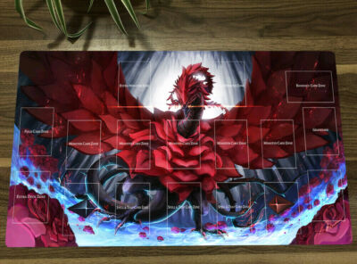 NEW YGO Playmat Black Rose Dragon CCG TCG Trading Card Game Mat Pad + Bag
