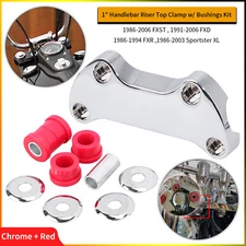 1" Handlebar Riser Top Clamp Bushings Kit For Harley Dyna FXD Softail FXST FXSTC