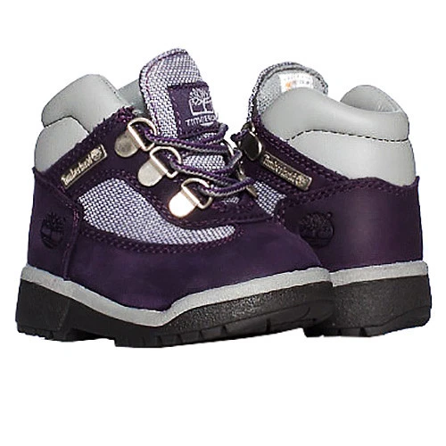 Timberland Field Boot Toddler Purple Grey Leather Fabric Kids Boots 3285R - Image 3 of 4