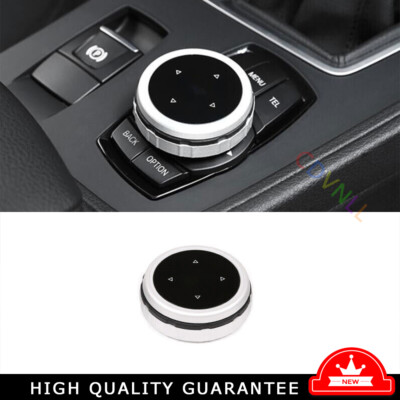 Middle Console Multimedia Button Cover Fit For BMW 5 Series 2011-17 Bright Black