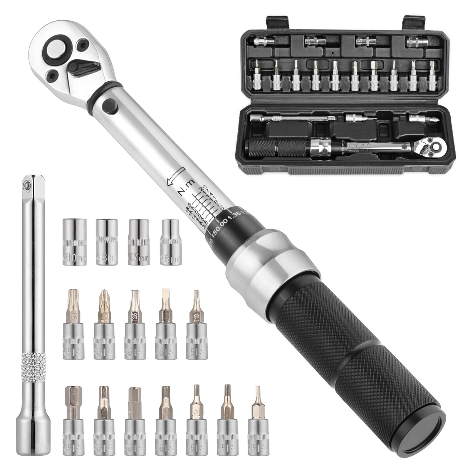 Bike Torque Wrench Set - 2 to 20 Nm &ndash; 1/4 Inch Driver Pro MTB- NEW FREE SHIPPING
