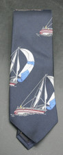 BROOKS BROTHERS Silk Tie Blue Nautical Sailboat Made USA 58"x3.25"New Other