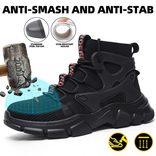 Scarpe Antinfortunistiche Uomo Punta Acciaio Running Antiscivolo Antiusura Antipuntura-- - Foto 23 di 32