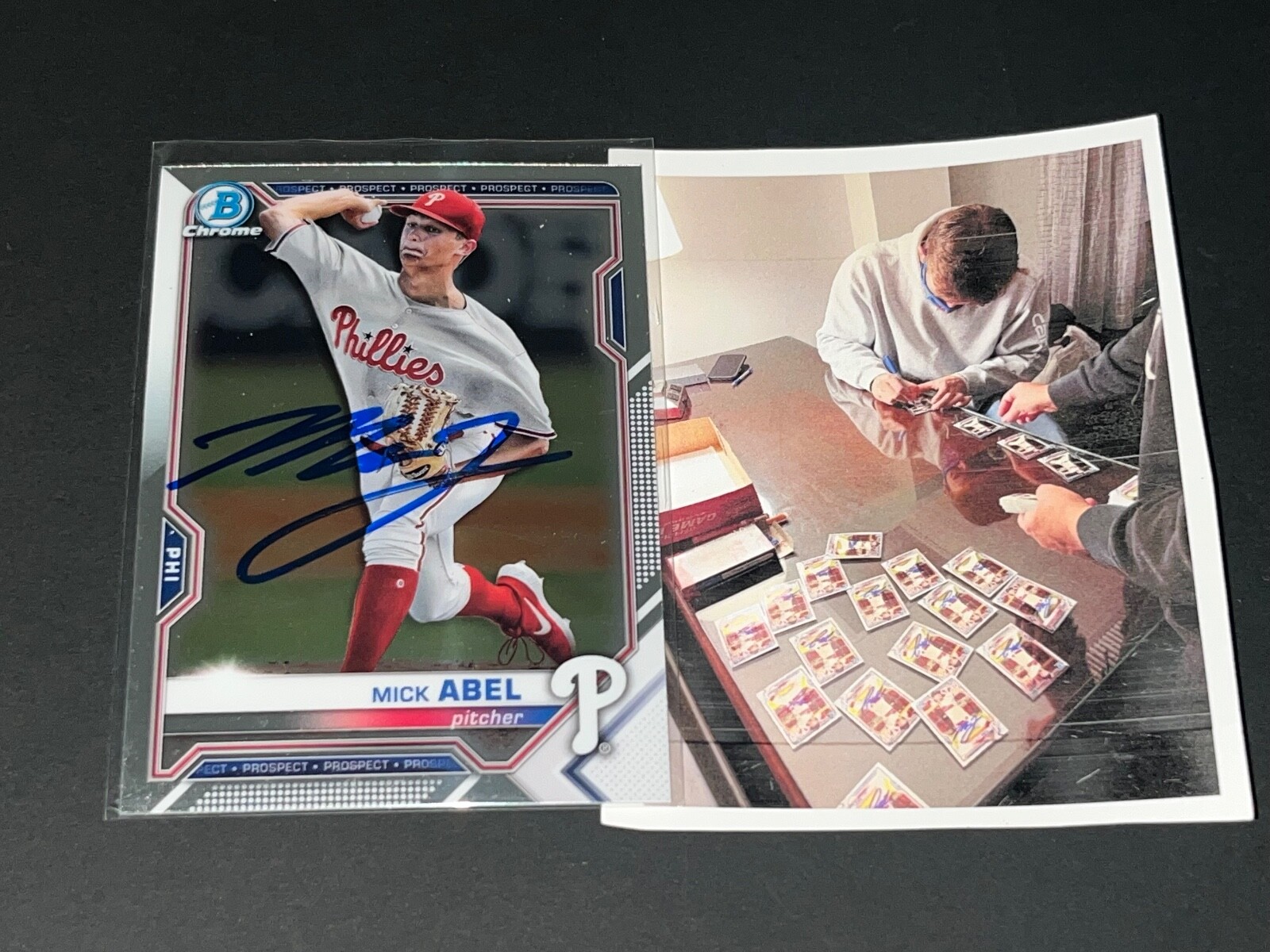 Mick Abel Phillies Auto Signed 2021 Bowman Chrome /
