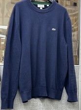 Lacoste Men  s Crew Neck Cotton Classic Fit Sweater Navy Blue XL