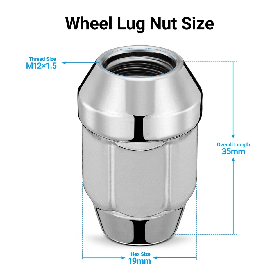 20pcs Chrome 12x1.5 Acorn Lug Nut Fit Chevy Corvette Cruze Impala Malibu Track - Изображение 3 из 4