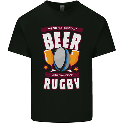 Wochenende Forecast Bier Alkohol Rugby Lustig Herren Baumwolle Maglietta Tee Top